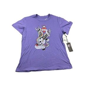 Ed Hardy Women's New York City Graphic T-Shirt‎ (medium , Violet)
